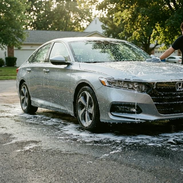 Exterior Car Wash Being Applied